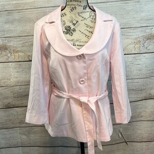 Sandro Sportswear Blazer Belted NWT 3/4 Sleeves Pale Pink Size Large